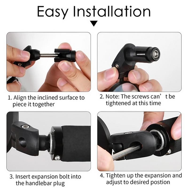 Bicycle Handlebar Mirror, 1 Count 2 Counts 360° Rotatable Adjustable Bicycle Rearview Mirror, Universal Bike Mirror for Bicycle, Motorcycle