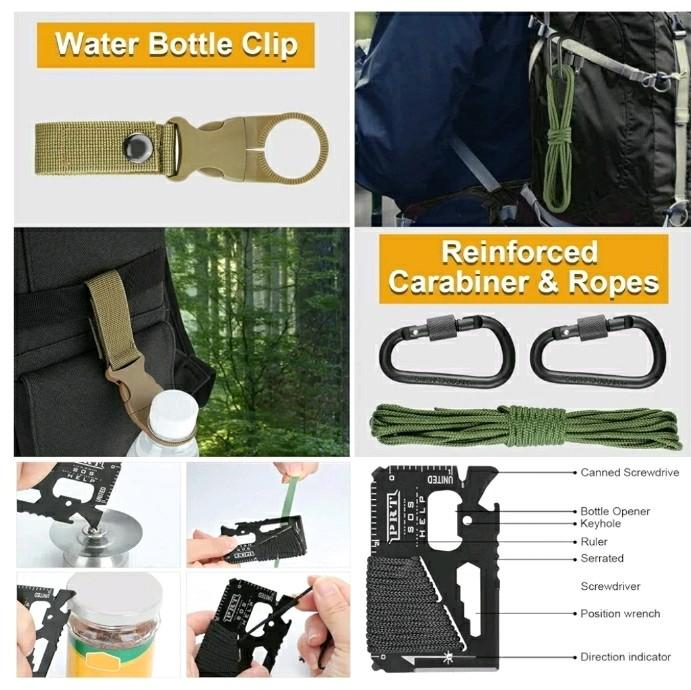 29 in 1 Survival Kit - Perfect Gift for Dad, Son, Husband, Boyfriend - Camping, Hiking, Hunting, Fishing Emergency Kit