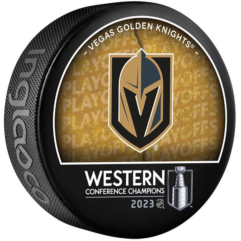 Vegas Golden Knights Unsigned Inglasco 2023 NHL Western Conference Champions Hockey Puck - NHL Memorabilia