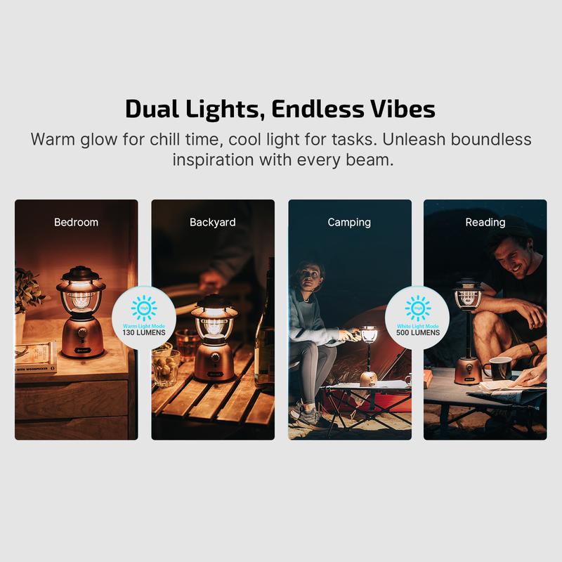 [Black Friday & Cyber Monday Sale]OLIGHT Olantern Stretch Camping Lanterns, 500 Lumens Stretchable LED Flashlights with Dual Light Source, Outdoor Rechargeable Light for Emergency, Hiking, Bed Lighting (Vintage Copper)