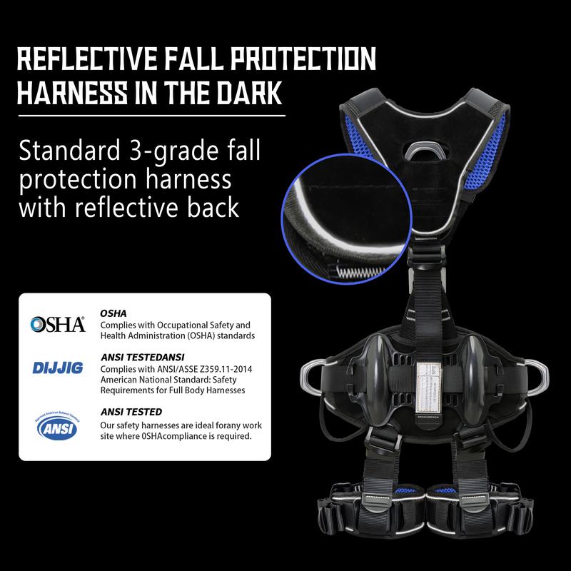 Full Body Climbing Harness Can Be Inverted Thicken Widen Protect Waist Safety Harness Tree Work Rock Climbing Mountaineering Rescuing Work at Height