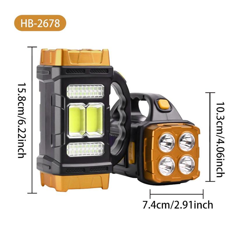 Rechargeable Solar Camping LED Flashlight, Portable Multifunctional Outdoor Light for Hiking, Camping, Emergency and Home Use, Christmas Gift