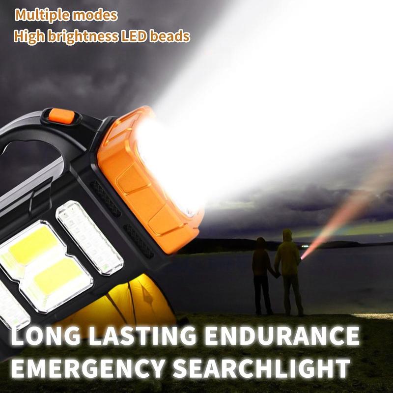Rechargeable Solar Camping LED Flashlight, Portable Multifunctional Outdoor Light for Hiking, Camping, Emergency and Home Use, Christmas Gift