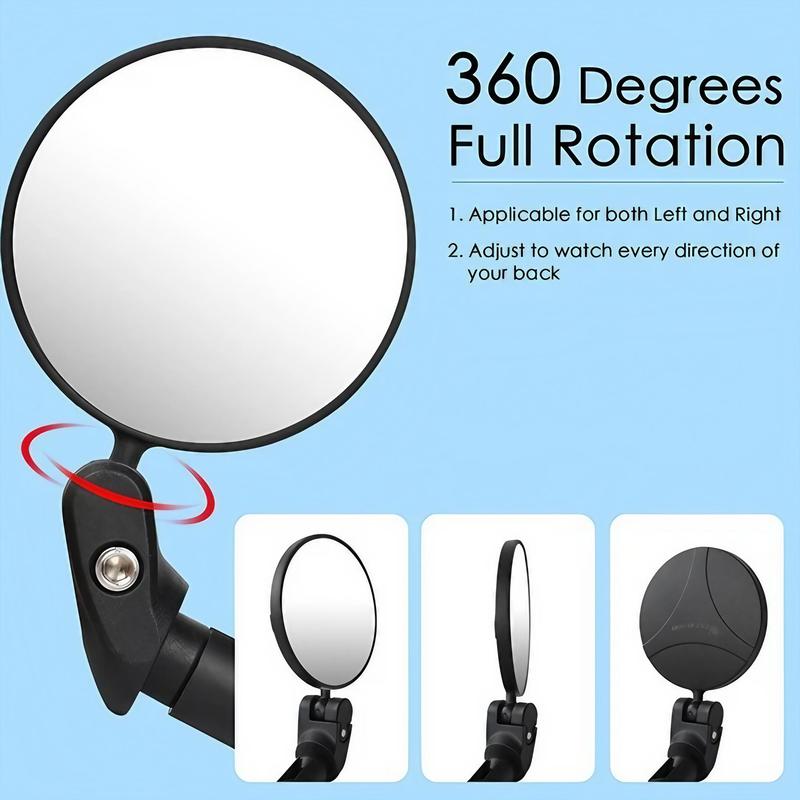 Bicycle Handlebar Mirror, 1 Count 2 Counts 360° Rotatable Adjustable Bicycle Rearview Mirror, Universal Bike Mirror for Bicycle, Motorcycle
