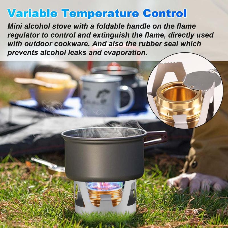 Portable Camping Gas Stove, Alcohol Stove Emergency Survival Camping Hiking Cooking Ultralight Spirit Burner, Suitable For Outdoor Backpacking Hiking