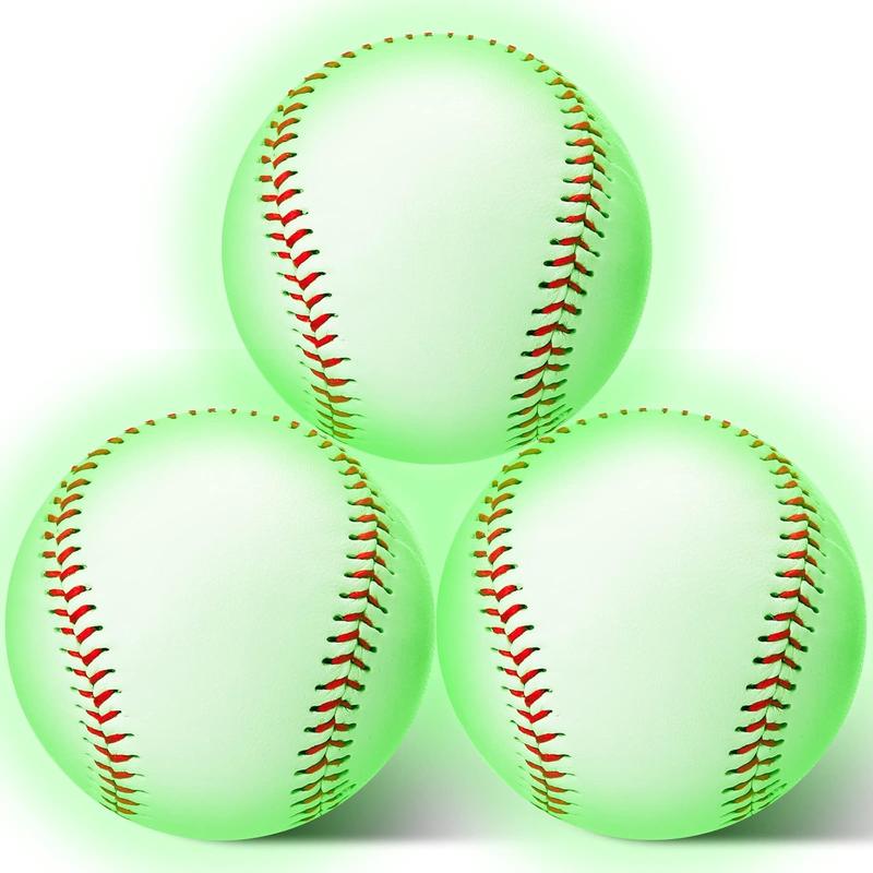 3 Pack Glow in The Dark Baseball Light up Baseball Glow Balls for Baseball Games Official Size Baseball Gift for Boys and Girls and Baseball Fans Outdoor Activity Baseball Accessories