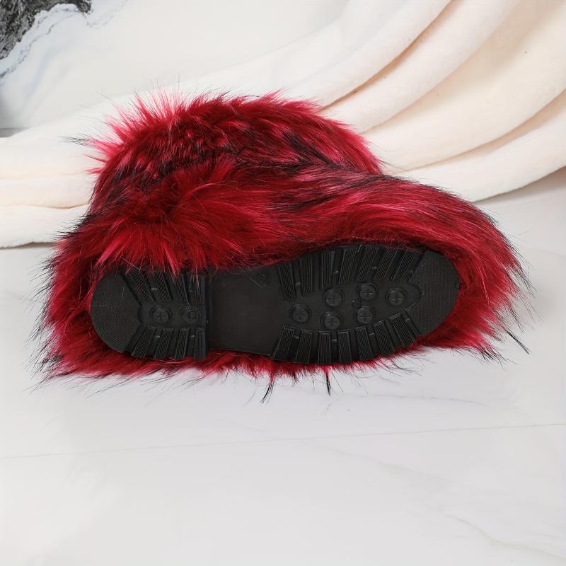 Festive Faux Fur Snow Boots: Cute And Cozy for Winter - One Size Fits All