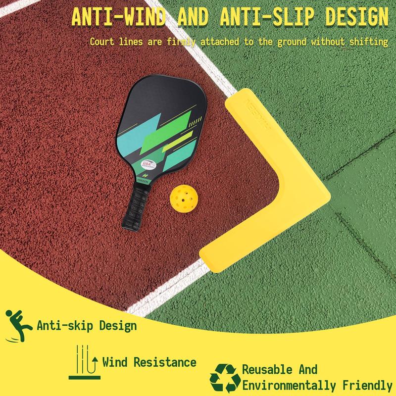 Court Lines Marker Kit Anti-Wind-Resistant Throw Down Markers 28pcs, Pickleball Net Court for Indoor Court