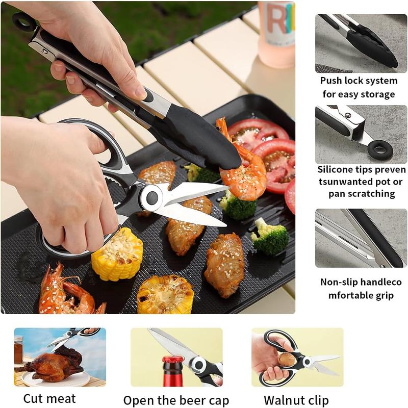 Camping Essentials,  Camping Cooking Utensils, Travel Essentials, Portable Camping Kitchen Utensil Set for Travel, Picnics, RVs, Camping, BBQs, Parties