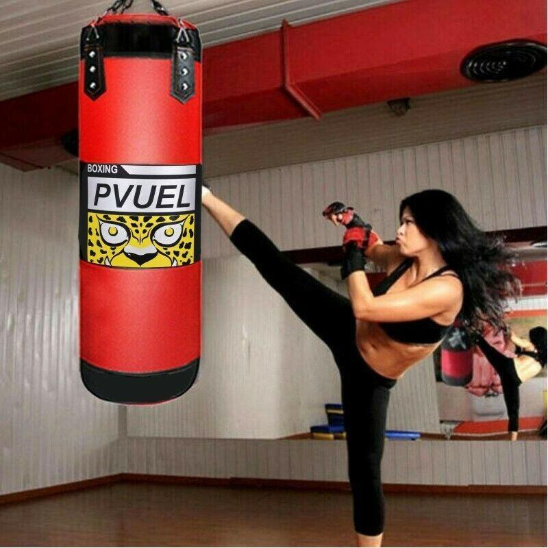 Punching Bag for Adults Kids, Heavy Boxing Bag Set for Training Gloves Speed Thai Bag Kicking MMA Workout GYM (Unfilled)