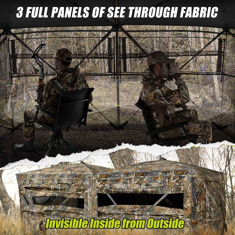 TideWe Hunting Blind Tents 4-6 Person Turkey Hunting Blind See Through Camo Ground Blind Camping Blind Tents Family Hiking Tents