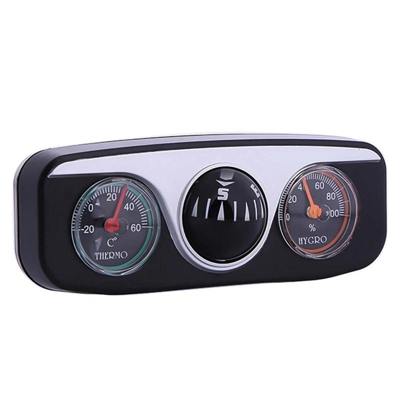 3-in-1 Guide Ball Truck Car Compass, Multifunction Compass & Thermometer & Hygrometer for Car, Truck, Car Interior Accessories