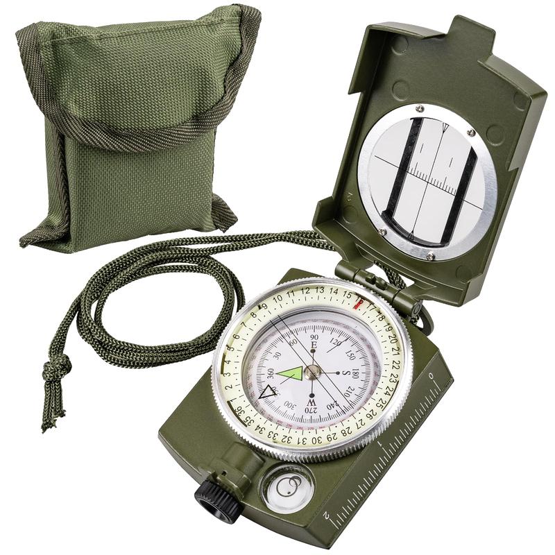 Compass with Lanyard & Pouch, 1 Set Waterproof Durable Compass, Tactical Survival Compass for Expedition Map Reading, Navigation