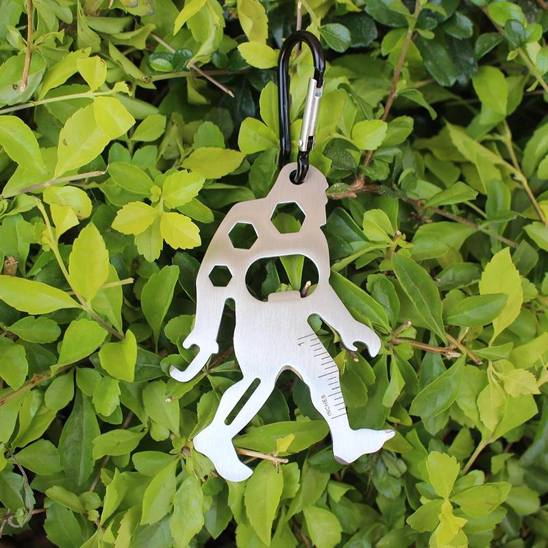 Multi-tool Card Carabiner, Portable Outdoor Orangutan Design Multi Tool Carabiner Card, Hanging Multi Tool Hook Ring, Christmas Gift