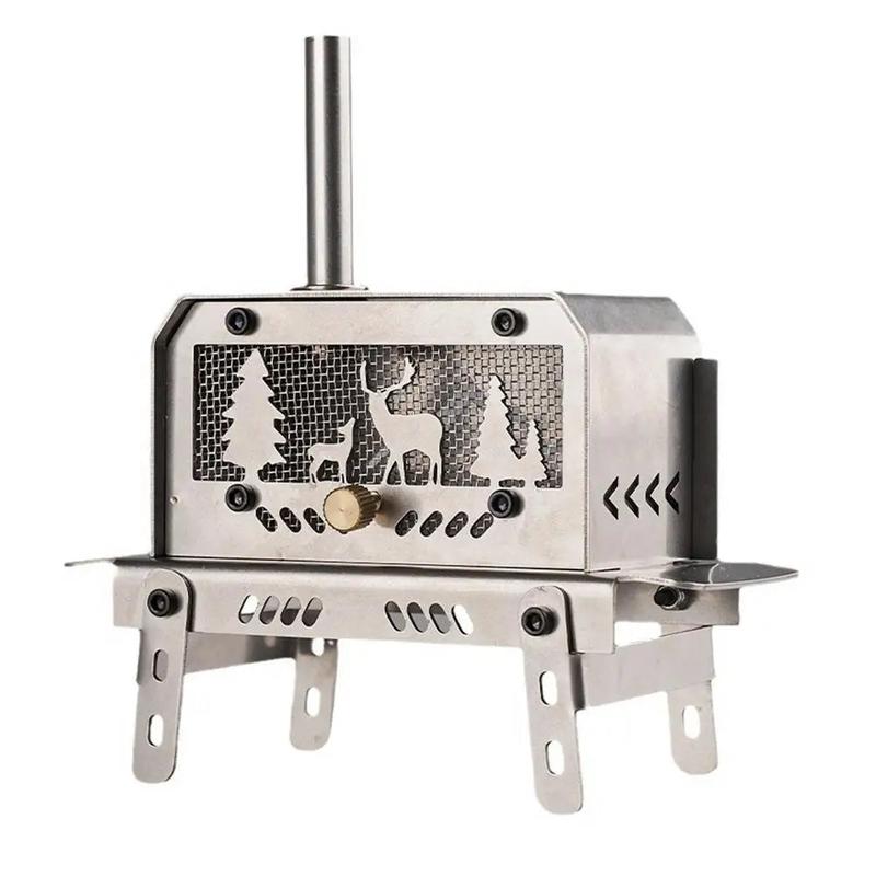 Camping Tent Firewood Stove Portable Wood Burning Stove Multifunctional Firewood Burner Utdoor Incense Holder Christmas Tree Elk