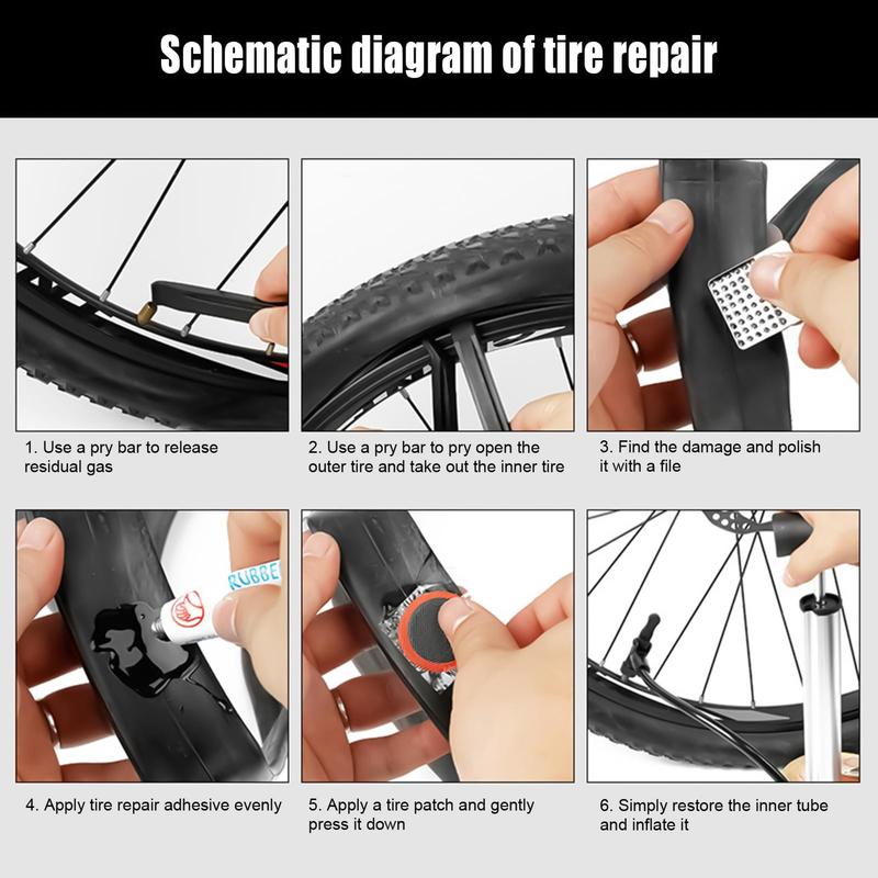 Bicycle Repair Tool Set, 1 Set Glue-free Bicycle Repair Tool Set, Easy To Operate and Carry A Wide Range Of Inner Tube Puncture Professional Repair Kit