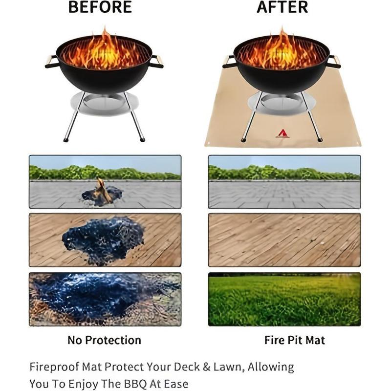 Outdoor Camping Fireproof Mat, High Temperature Resistant Picnic Mat, Fiberglass Picnic Barbecue Mat, Camping & Hiking Equipment