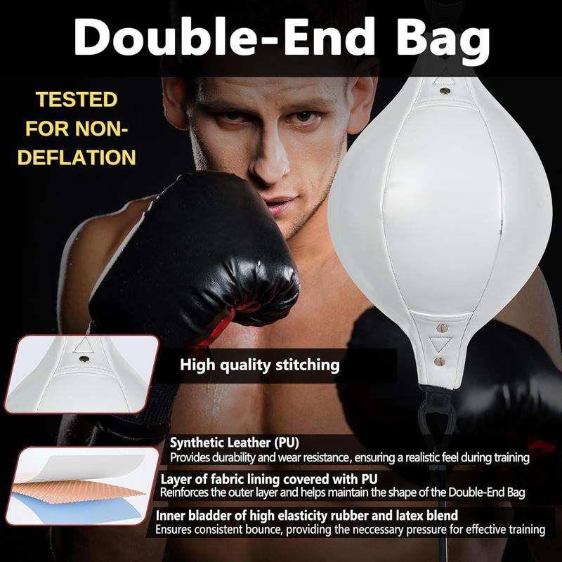 s Double End Bag - Adjustable Leather Double Ended Punching Bag - Speedbagpunching Boxing  Kit for Agility - Jump Rope and Reflex Ball - Boxing Equipment for Your Gym with Carry Bag