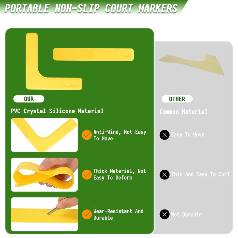 Court Lines Marker Kit Anti-Wind-Resistant Throw Down Markers 28pcs, Pickleball Net Court for Indoor Court