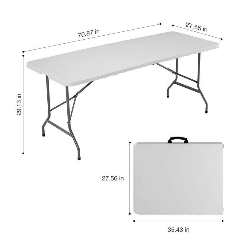 Folding Table Outdoor Indoor Heavy Duty Portable Table with Carrying Handle for Camping Picnic Party