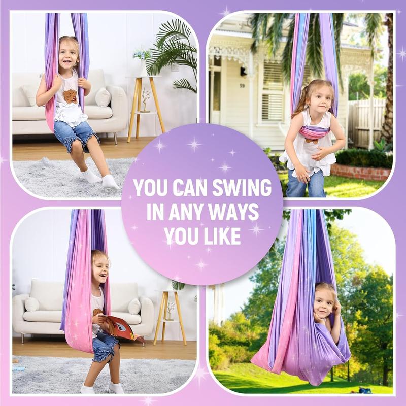 Sensory Swing, Sensory Swing for Kids & Adults, Indoor & Outdoor Sensory Swing, Double Layer Therapy Cuddle Swing for Kid with Autism, Holds up to 200lbs