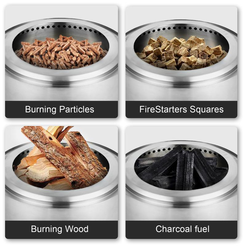 21 Inch Smokeless Fire Pit City Bonfire - Stainless Steel Stove with 360° Airflow - Easy to Use & Clean, for Camping, RVs, Grilling, and Backyard Parties - Ideal for 4-6 People