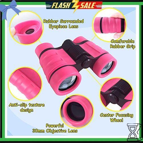 ESSENSON Binoculars for Kids Toys Gifts for Age 3-12 Years Old Boys Girls Kids Telescope Outdoor Toys for Sports and Outside Play Hiking, Bird Watching, Travel, Camping, Birthday Presents (Pink)