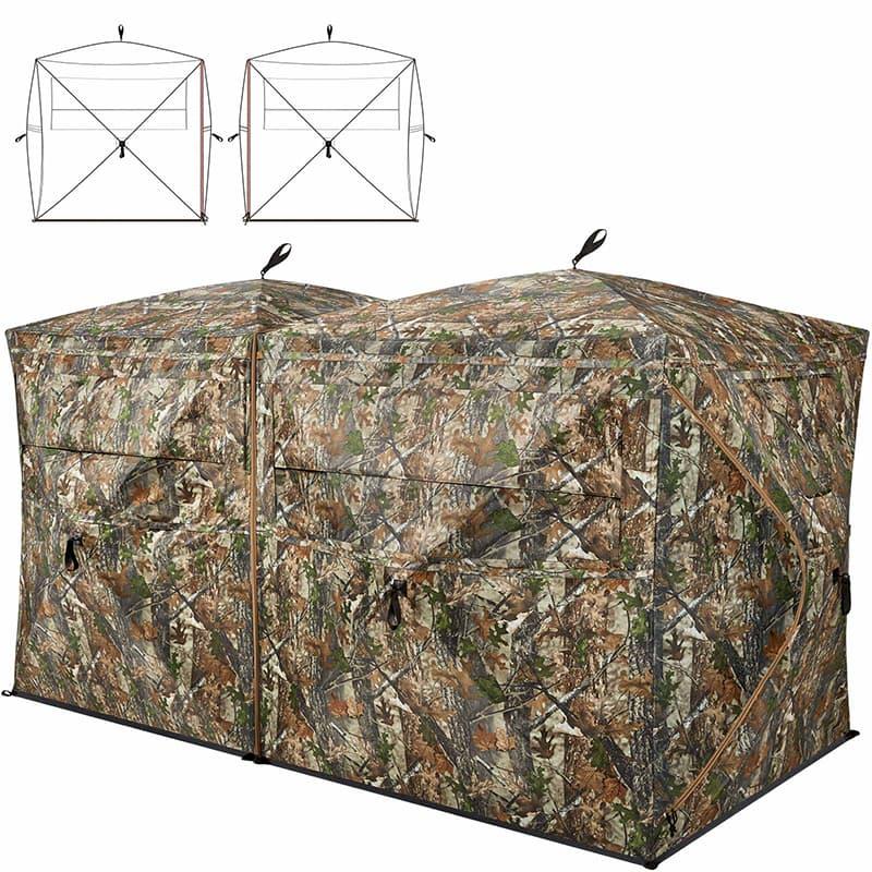 TideWe Hunting Blind Tents 4-6 Person Turkey Hunting Blind See Through Camo Ground Blind Camping Blind Tents Family Hiking Tents