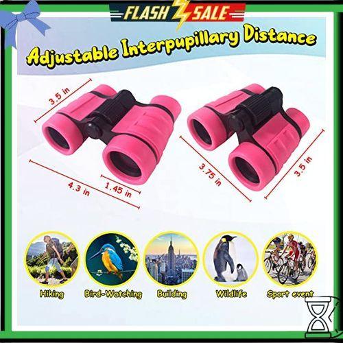 ESSENSON Binoculars for Kids Toys Gifts for Age 3-12 Years Old Boys Girls Kids Telescope Outdoor Toys for Sports and Outside Play Hiking, Bird Watching, Travel, Camping, Birthday Presents (Pink)