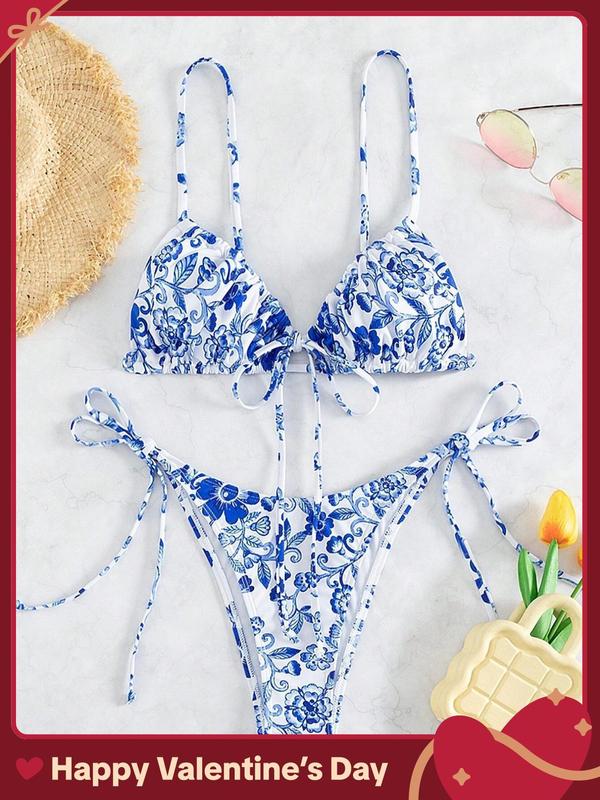 2 4 6 Counts Women's Knotted Bikinis Set, Summer Clothes Women, Casual Backless Triangle Swim Bra & High Cut Swim Thong Two-piece Swimsuit Sets, Back To School Outfits, Summer Bathing Suits 2024, Bikini Sets, 2 Piece Sets Women, Minimalistic Outfit
