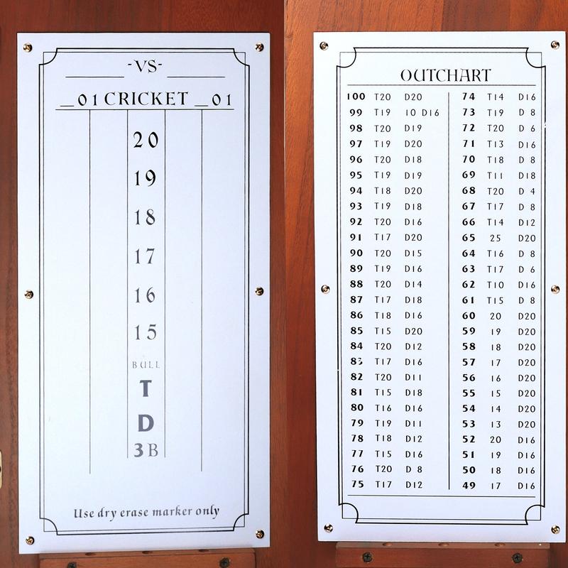 Dartboard Cabinet with Sisal Bristle Dartboard, Dart Scoreboard, and Steel Tip Darts