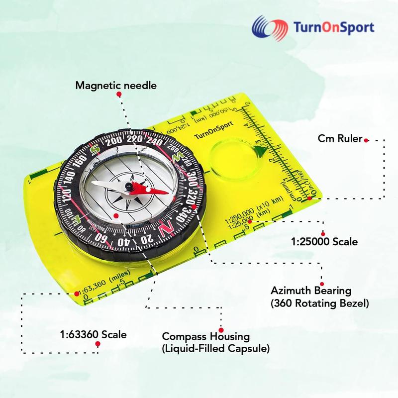 Orienteering Compass Hiking Backpacking Compass | Advanced Scout Compass Camping Navigation -  Scout Compass for  | Professional Field Compass for Map Reading