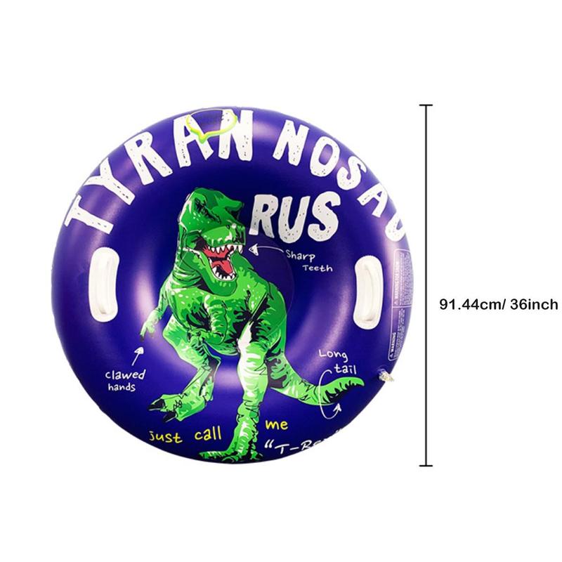 Inflatable Dinosaur Pattern Skiing Ring, Inflatable Skis, Winter Outdoor Entertainment Inflatable Ski Ring, Snowboarding Equipment