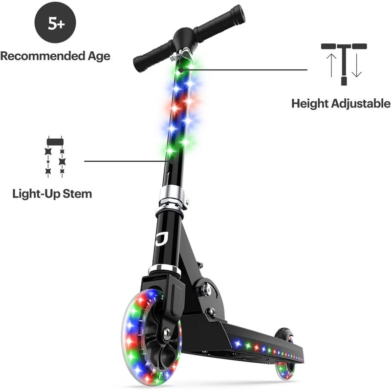 Jetson 2-Wheel Light-Up Kick Scooter, Light up Deck and Wheels, Height Adjustable Handlebar, Rear Brake, Easy-Folding Mechanism, 4 or 6 Inch Wheels Jetson Electric Bike