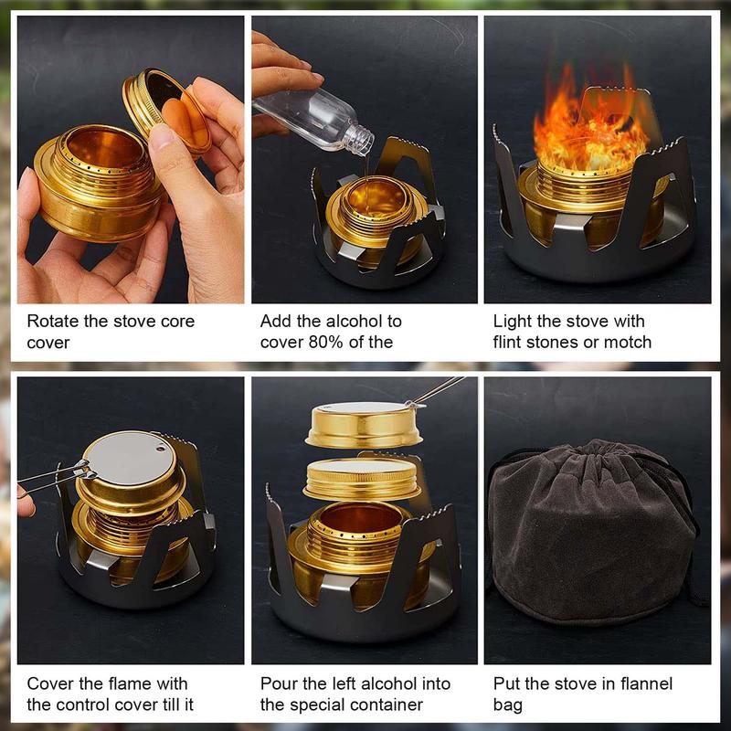 Portable Camping Gas Stove, Alcohol Stove Emergency Survival Camping Hiking Cooking Ultralight Spirit Burner, Suitable For Outdoor Backpacking Hiking