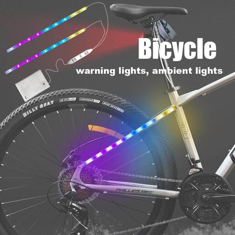 2 Strip  Electric LED Bicycle Scooter Lights Night Cycling Colorful Lamp Waterproof Safety Skateboard Scooter Lights