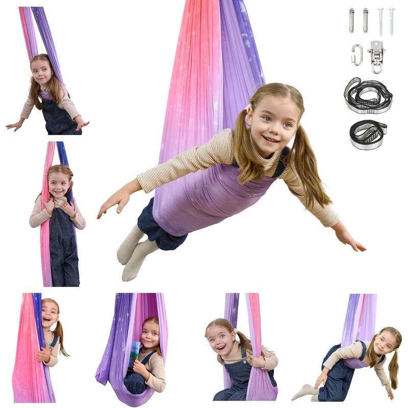 Sensory Swing, Sensory Swing for Kids & Adults, Indoor & Outdoor Sensory Swing, Double Layer Therapy Cuddle Swing for Kid with Autism, Holds up to 200lbs