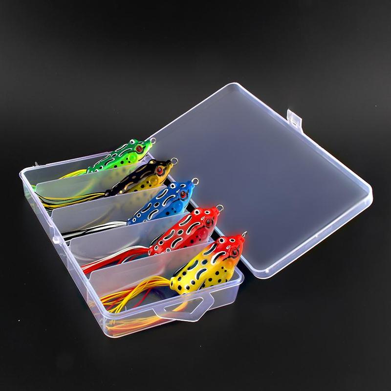 Simulated Frog Lure Set, 5 Counts box Lifelike Artificial Fishing Lure Bait, Portable Outdoor Fishing Accessories, Fishing Gear, Boyfriend Gift, Christmas, Christmas Gift