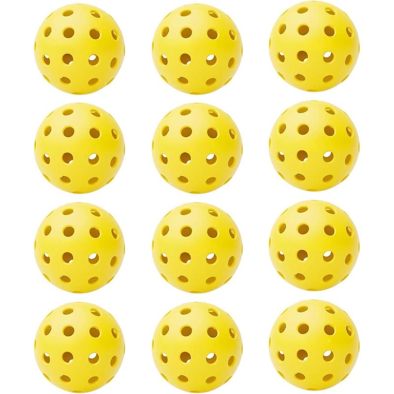 The 12 24 Pack Premium 40-Holes Yellow Outdoor Pickleball Balls, Meet USAPA Official Requirement, Perfectly Balanced, High Bounce True Flight, Durable Outdoor Pickleball Set