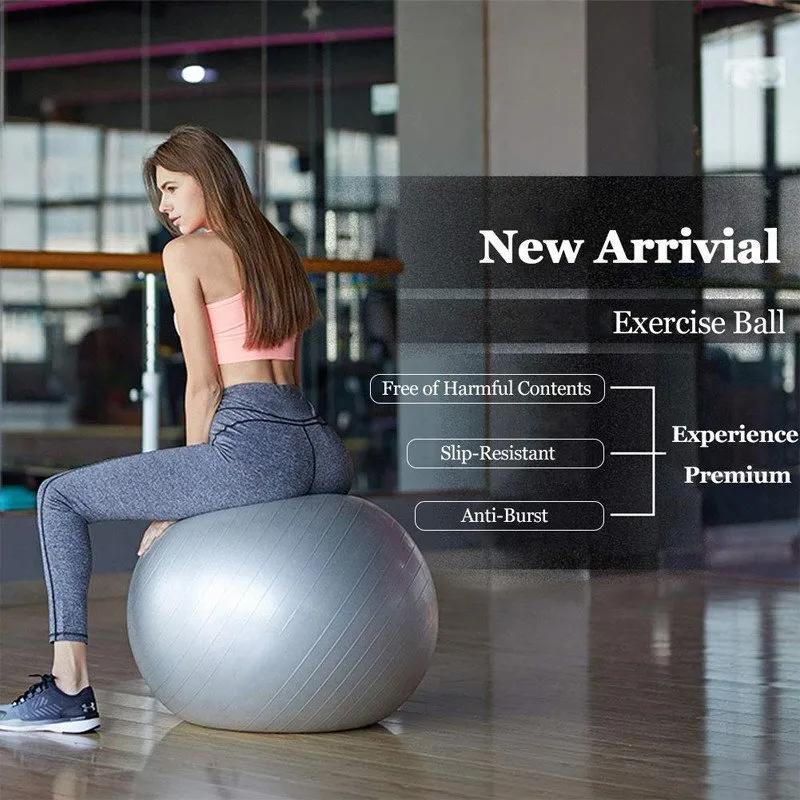 95CM Yoga Ball With Air Pump Plug Anti Burst Exercise Balance Workout Stability