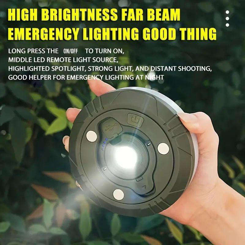 USB Rechargeable Portable Outdoor Lantern, Round LED Camping Light with 5 Lighting Modes, Outdoor Lighting for Camping, Courtyard, Hiking