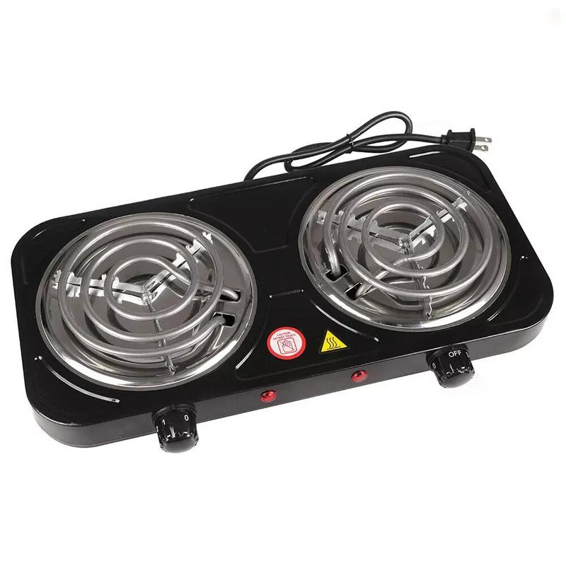 Portable Camping Cooking Stove Dorm Electric Double Burner Hot Plate Heating