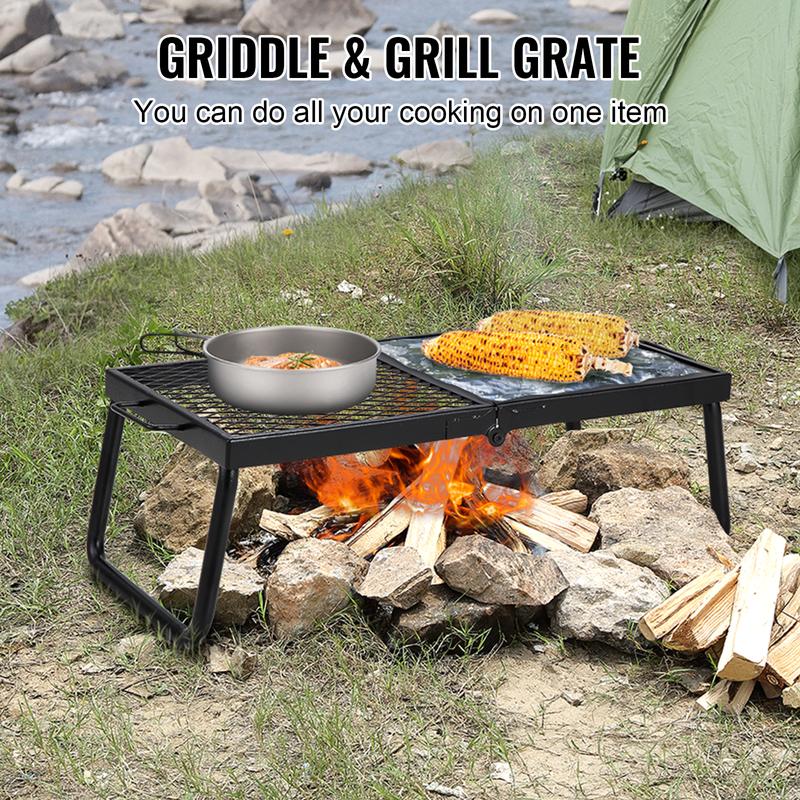 VEVOR Folding Campfire Grill, Heavy Duty Steel Mesh Grate, 22.4