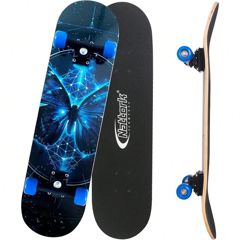 Standard Skateboards Gift 31 Inch Complete Skateboard Wood 9 Layer Canadian Maple Trick Skate Boards For Beginner