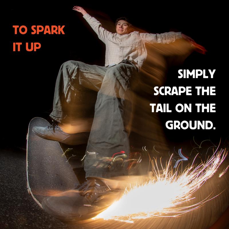 The Original Tail Devil skateboard spark plate | Sparks for Your Skateboard | Ultimate Skateboarder's Accessory | A Tail Plate Attachment for Cool Sparking Effect | Spark It Up!