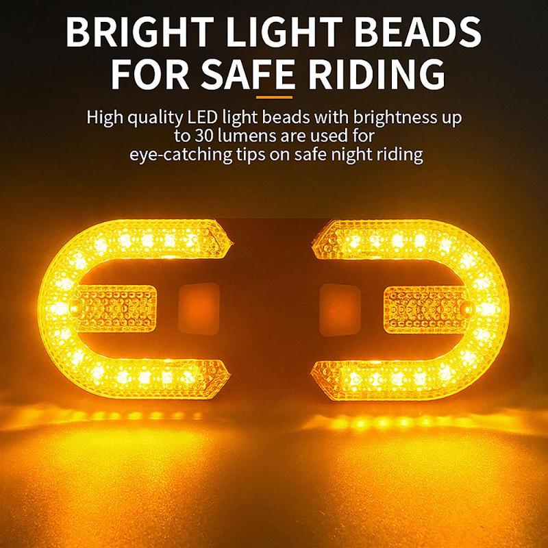 Bicycle USB Charging Wireless Remote Control Turn Signals, 1 Count Removable Bike Night Riding Warning Tail Lights, Bicycle Accessories