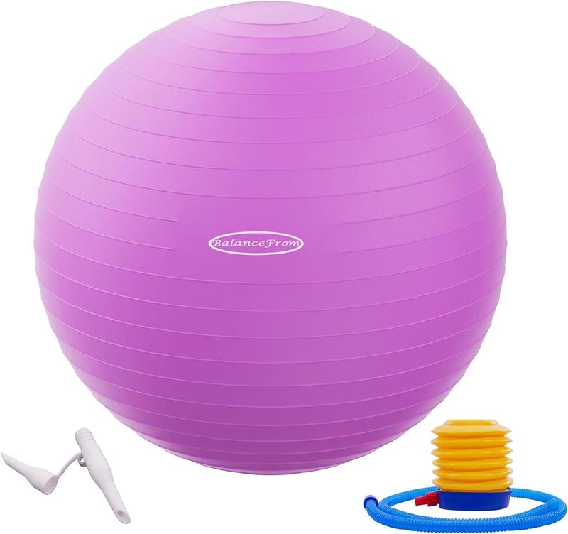 Anti-Burst and Slip Resistant Exercise Ball Yoga Ball Fitness Ball Birthing Ball with Quick Pump, 2,000-Pound Capacity