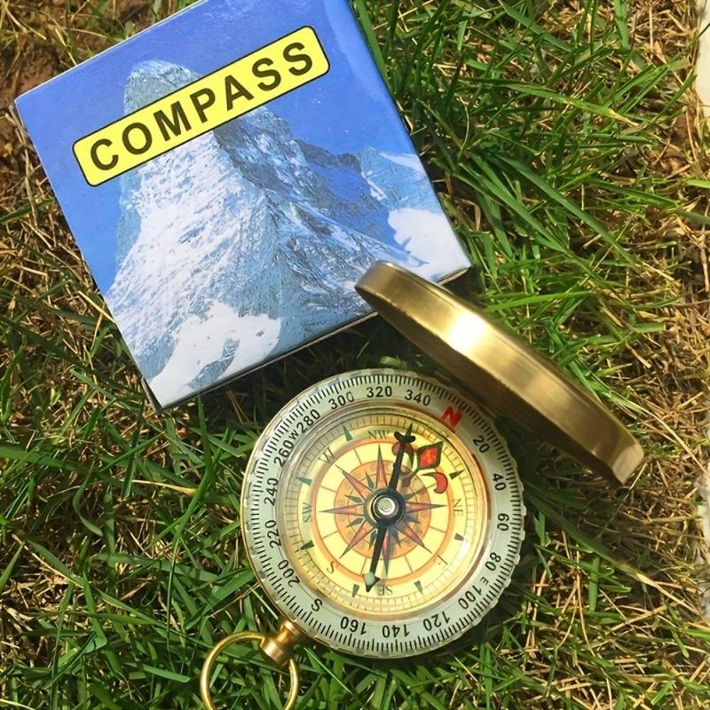 Portable Luminous Compass, 1 Count Mini Compass with Cover, Compass for Outdoor Camping Hiking, Camping & Hiking Equipment