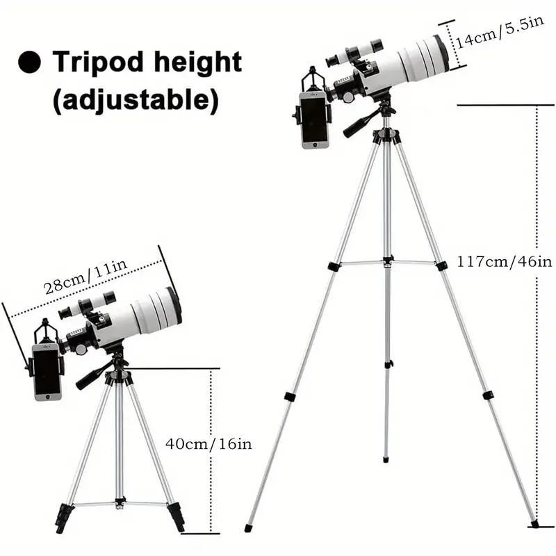 Astronomical Telescope, 1 Set F30070 Telescope with Phone Holder & Star Map, Starry Sky Observation Tool, Educational Supplies for School, Gift for Students