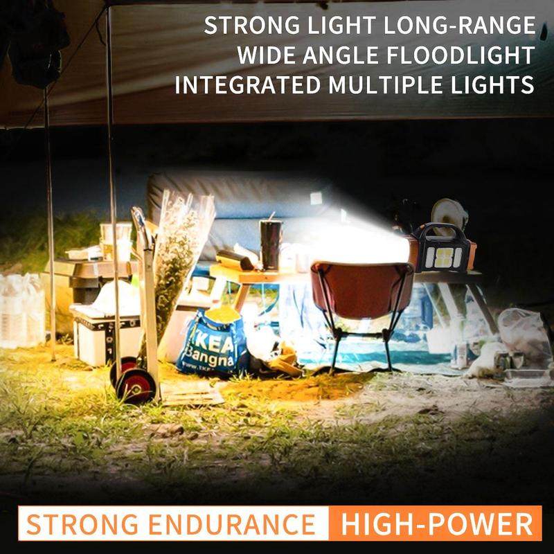Rechargeable Solar Camping LED Flashlight, Portable Multifunctional Outdoor Light for Hiking, Camping, Emergency and Home Use, Christmas Gift